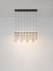 Lampa wisząca wielopunktowa LED szklane tuby szara z wgłębieniami dekoracyjna klasyczna minimalistyczna Luces Exclusivas